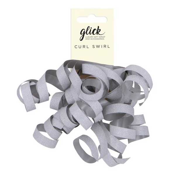 Image Gallery Glick Swirl Silver Glitter Curl
